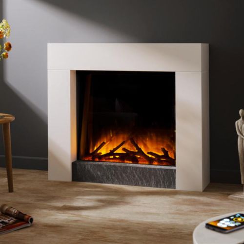 Electric fireplace - MAGELLAN - Flamerite Fires - floor-mounted / Single-sided / closed hearth