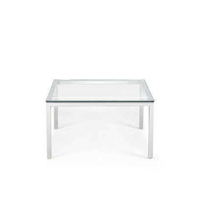 Contemporary coffee table - INFINITY - Office Furniture Group - glass / metal base / square