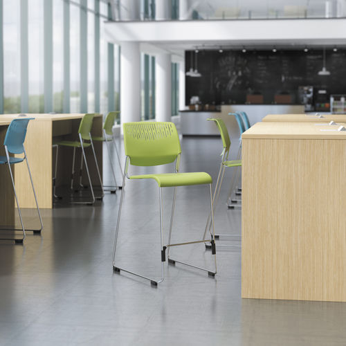 Contemporary visitor chair - POLY™ - KIMBALL Office - indoor / mesh / chrome
