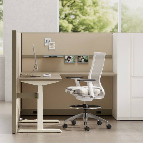 Floor-mounted office divider - ETARRAN™ - KIMBALL Office - free-standing / fabric / metal