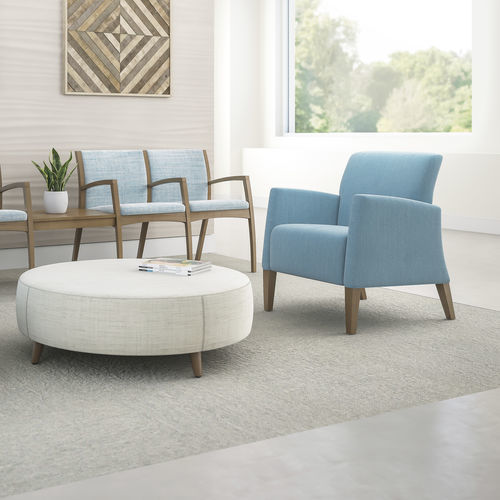 Contemporary visitor armchair - BEO® - KIMBALL Office - fabric / polyurethane foam / wooden