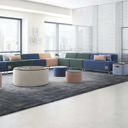 Modular upholstered bench - JOELLE™ - KIMBALL Office - contemporary / fabric / leather