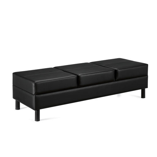 Contemporary upholstered bench - CITI™ - GLOBAL totaloffice - leather / commercial / gray