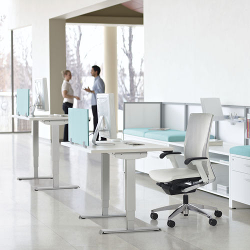 Workstation desk - FOLI - GLOBAL totaloffice - contemporary / wooden / height-adjustable
