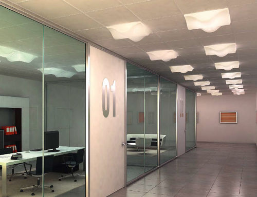 Contemporary ceiling light - DUNA - MARTINI Illuminazione - square / polycarbonate / compact fluorescent