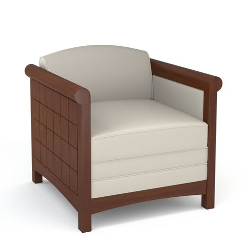 Traditional armchair - GLENBROOK - AGATI - fabric / wooden / white