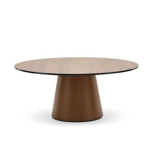 Contemporary coffee table - SUWC42RD - allermuir - wood veneer / wood veneer base / round