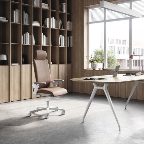 Contemporary office armchair - 170 ON  - Wilkhahn - fabric / leather / chromed metal