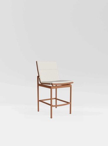 Contemporary bar stool - SONORA - BROWN JORDAN - fabric / aluminum base / 4-legged