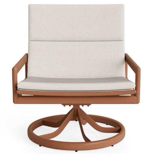 Contemporary armchair - SONORA - BROWN JORDAN - fabric / metal / ergonomic