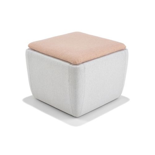 Contemporary ottoman - Toku  - schiavello - leather / fabric / square