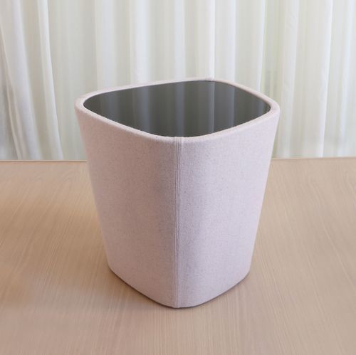 Contemporary side table - Blom  - schiavello - glass / fabric base / square
