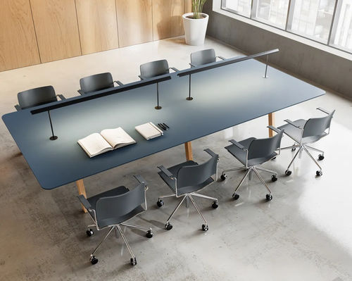 Contemporary conference table - HOWE - wooden / metal base / rectangular