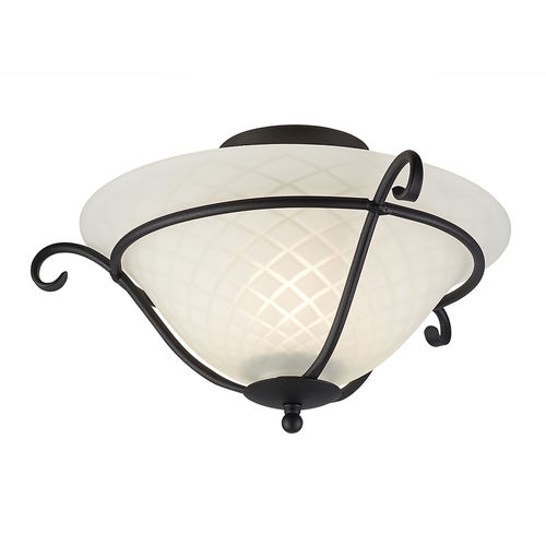 Traditional ceiling light - TORCHIERE - Elstead Lighting Ltd - opalescent glass / iron / halogen