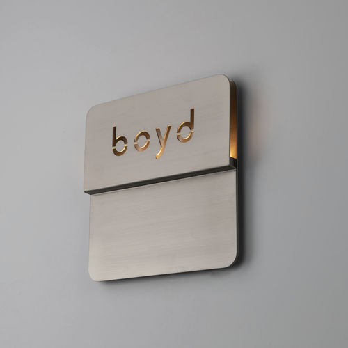 Contemporary wall light - PLATEAU - BOYD - indoor / brass / square