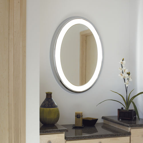 Wall-mounted bathroom mirror - TIGRIS MIRROR OVAL - TECH LIGHTING - contemporary / oval / LED-illuminated