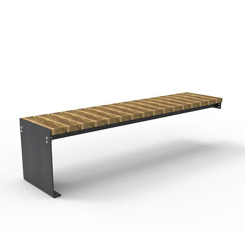 Contemporary bench - Olympia Luna 5501239 - ERLAU - iroko / bamboo / galvanised steel