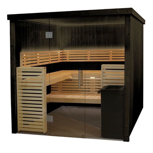 Finnish sauna - Fenix - HARVIA - home / wooden / glass