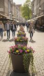 powder-coated steel planter