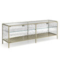 Contemporary sideboard / aluminum / glass / with built-in lighting
