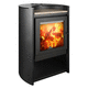 wood heating stove / 6 kW / floor-mounted / contemporary