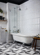 oval bathtub / with legs / acrylic / white