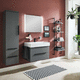 wall-hung washbasin cabinet / wooden / contemporary / without door