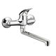 wall-mounted mixer tap / chromed metal / kitchen / 2-hole