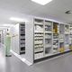 storage mobile shelving / lab / electric / metal