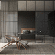 Scandinavian design armchair / fabric / leather / cork