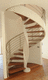spiral staircase / circular / wooden step / metal frame