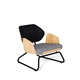 contemporary armchair / fabric / steel / black