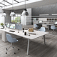 workstation desk / free-standing / multiplace / contemporary