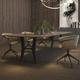 contemporary boardroom table / wooden / metal base / rectangular