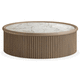 contemporary coffee table / marble / wooden base / round