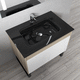 built-in washbasin / glass / with counter / high-gloss