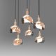 pendant lamp / copper / blown glass / contemporary