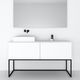 double washbasin cabinet / free-standing / metal / contemporary