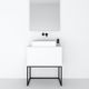 free-standing washbasin cabinet / metal / contemporary / with drawers