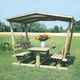 traditional picnic table / wooden / rectangular / sheltered