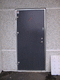 swing industrial door / metal / automatic / semi-glazed
