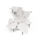 minimalist design coffee table / glass / stainless steel base / modular
