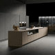contemporary kitchen / glass / natural stone / stainless steel