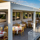 wall-mounted pergola / metal / sun shade louvers / custom