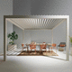 self-supporting pergola / wall-mounted / metal / with mobile slats