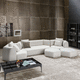modular sofa / contemporary / fabric / leather