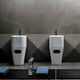 wall-mounted washbasin / ceramic / polyurethane / rectangular