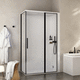 steam shower cubicle / tempered glass / with hinged door / with sliding door