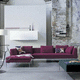 contemporary sofa / fabric / leather / cushion