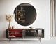 contemporary sideboard / oak / lacquered metal / smoked glass